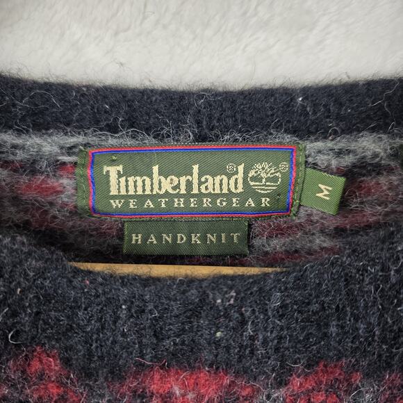 Vintage Timberland Men's Size M Wool Blend Sweater Handknit Weathergear - Picture 4 of 12
